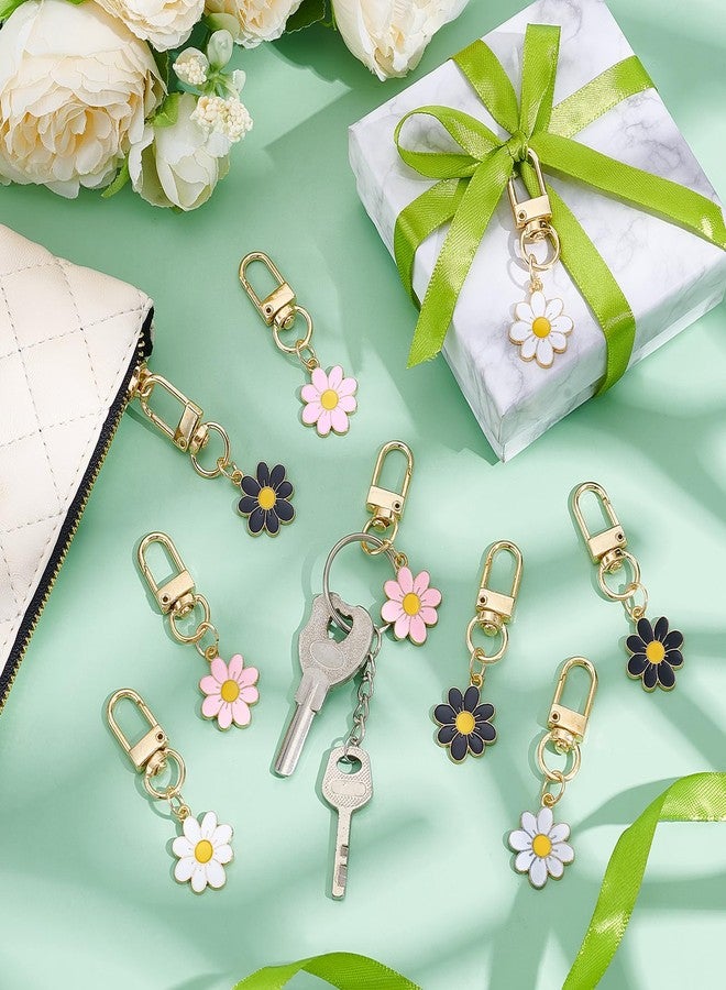 twinklemon 60PCS Flower Keychain Bulk Daisy Aesthetic Keychain Cute Bags Charms Key Chain Pendant Bulk Key Ring Charms for Handbags Earphone Case Purse Accessories - Image 4